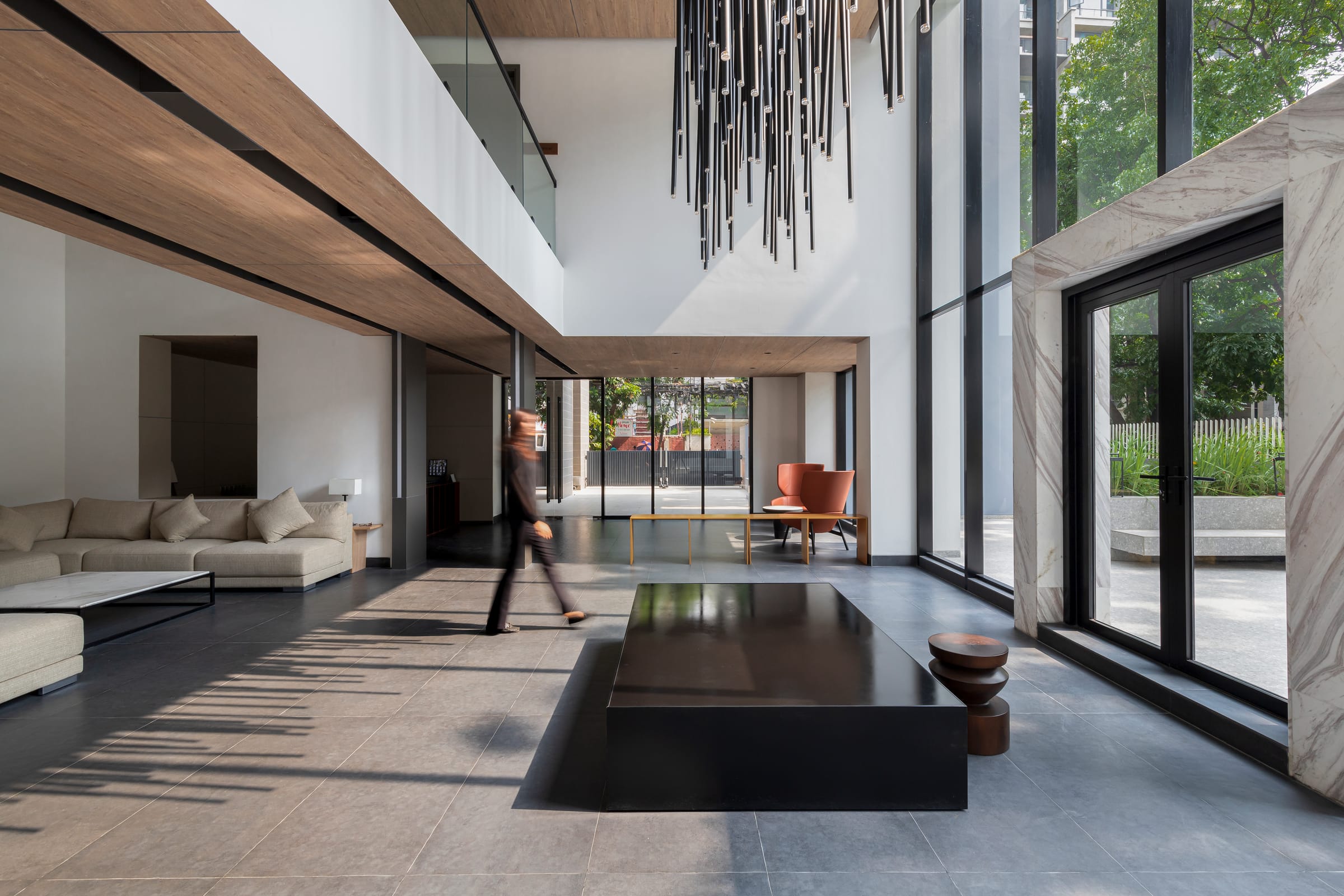 9 on Fifty Five, the double-height room