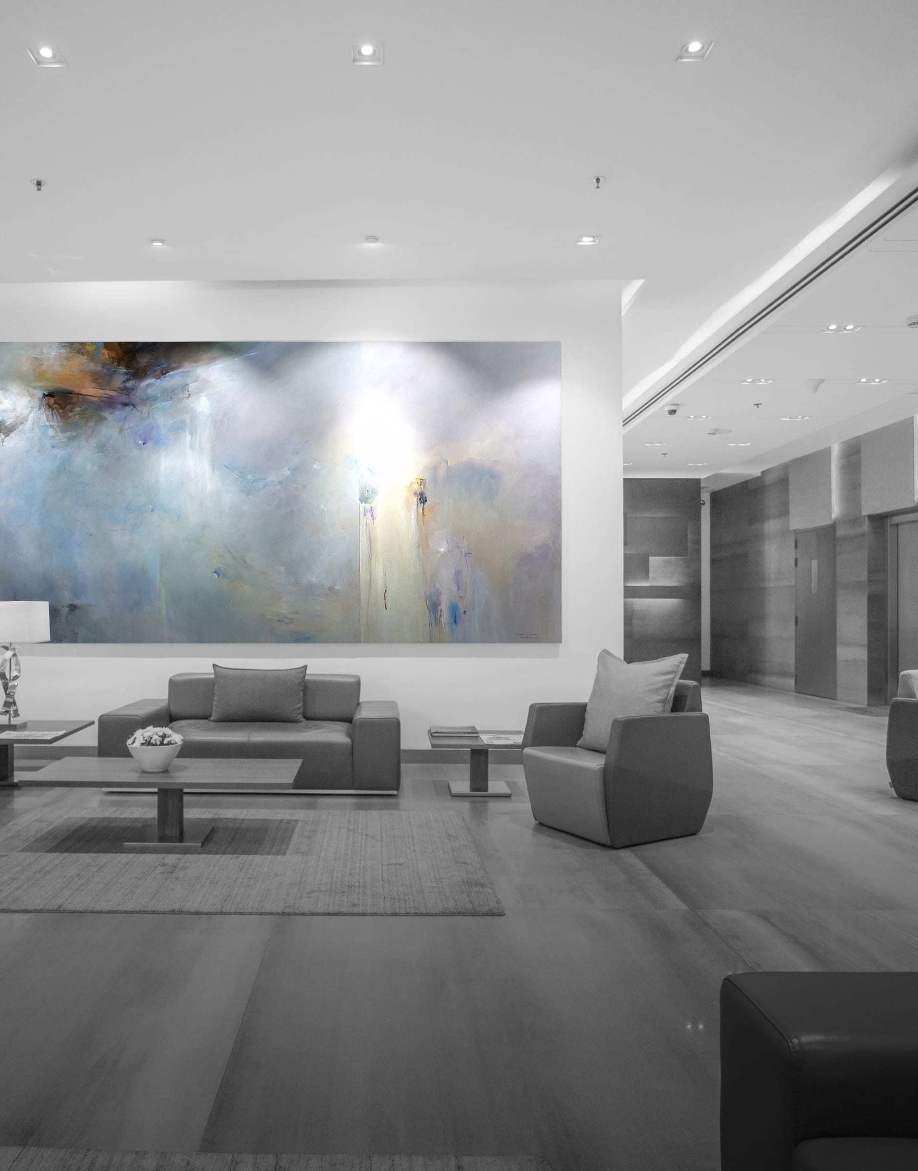 The lobby, under the painting
